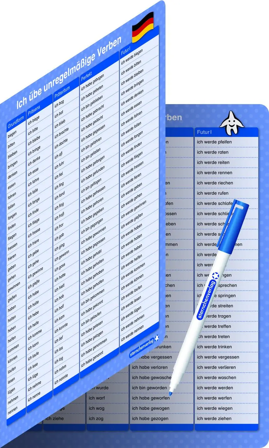 Cover: 9783939293705 | Ich übe unregelmäßige Verben - Zeitformen - 1 Doppelfeld mit Stift