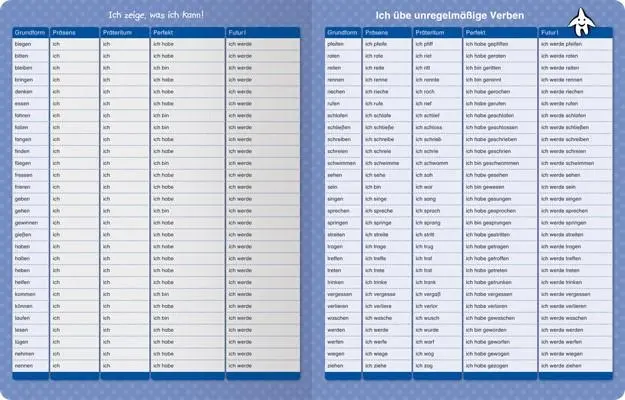 Rückseite: 9783939293705 | Ich übe unregelmäßige Verben - Zeitformen - 1 Doppelfeld mit Stift