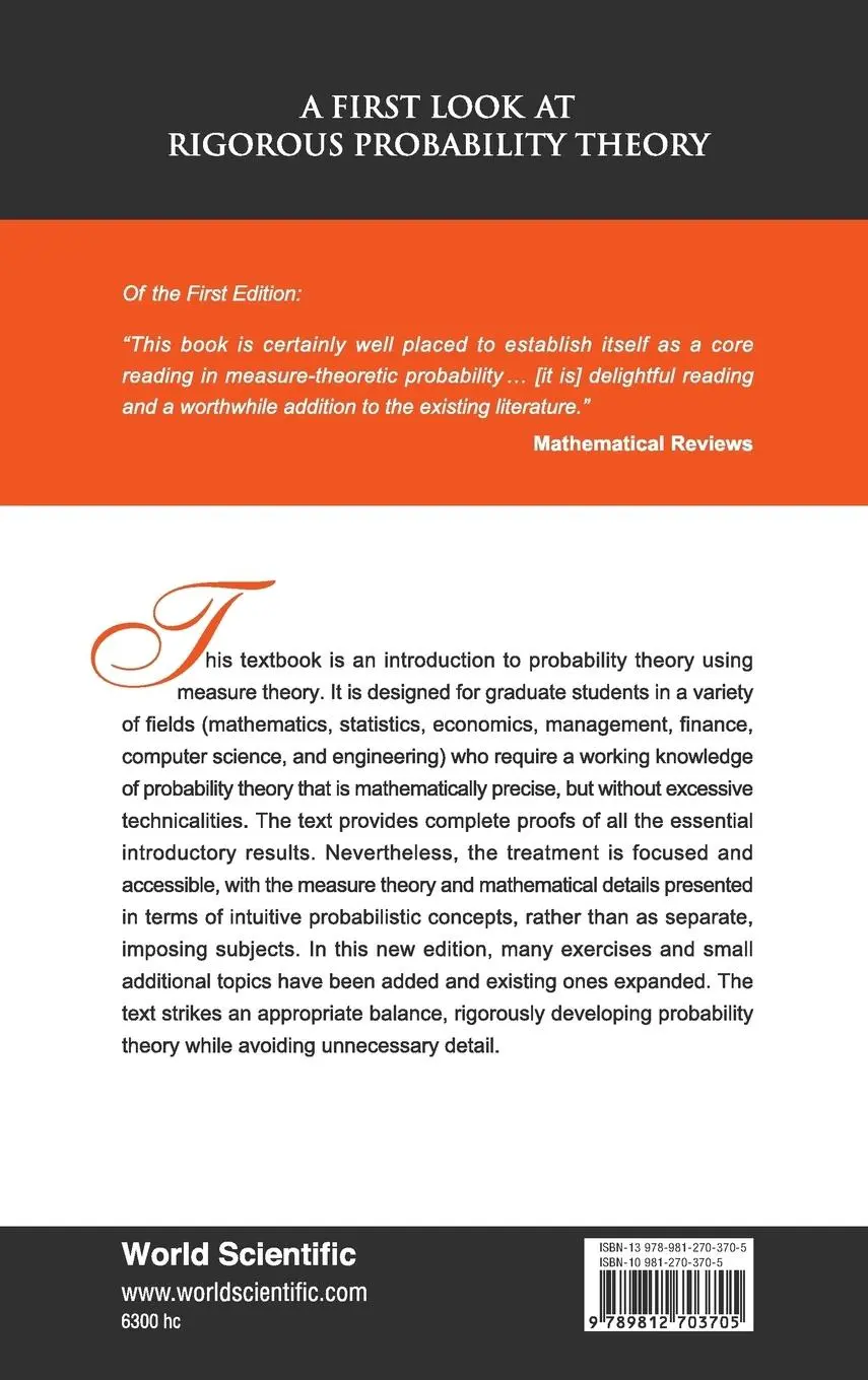 Rückseite: 9789812703705 | FIRST LOOK AT RIGOROUS PROB..(2ND ED) | Jeffrey S Rosenthal | Buch