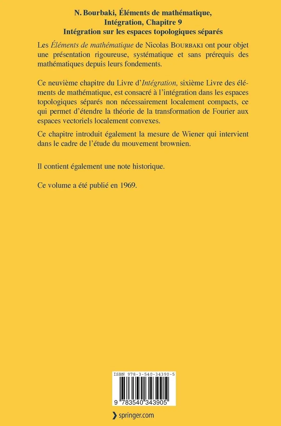 Rückseite: 9783540343905 | Intégration | N. Bourbaki | Taschenbuch | Einband - flex.(Paperback)