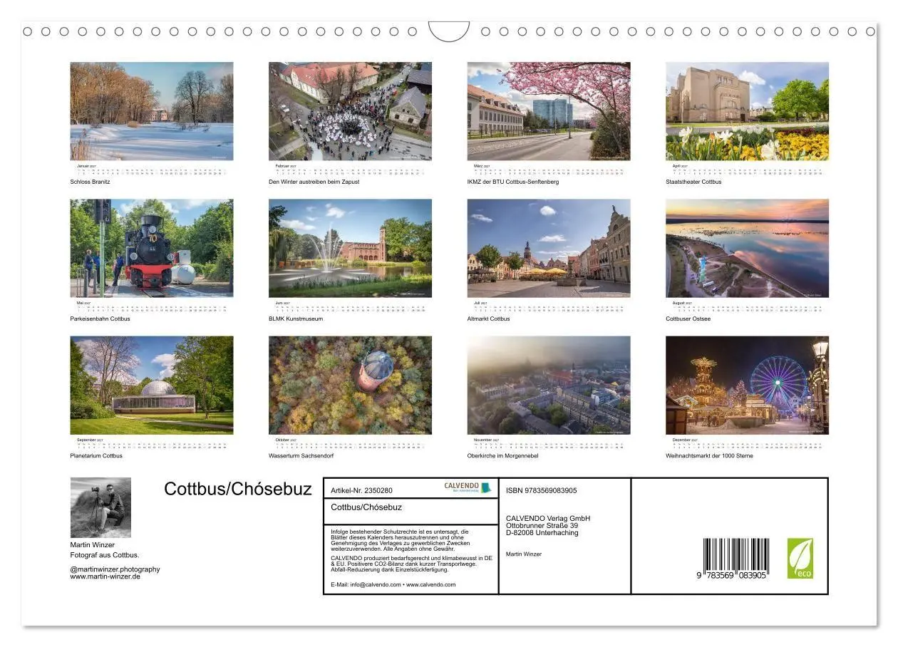 Bild: 9783569083905 | Cottbus/Chósebuz (Wandkalender 2027 DIN A3 quer), CALVENDO...