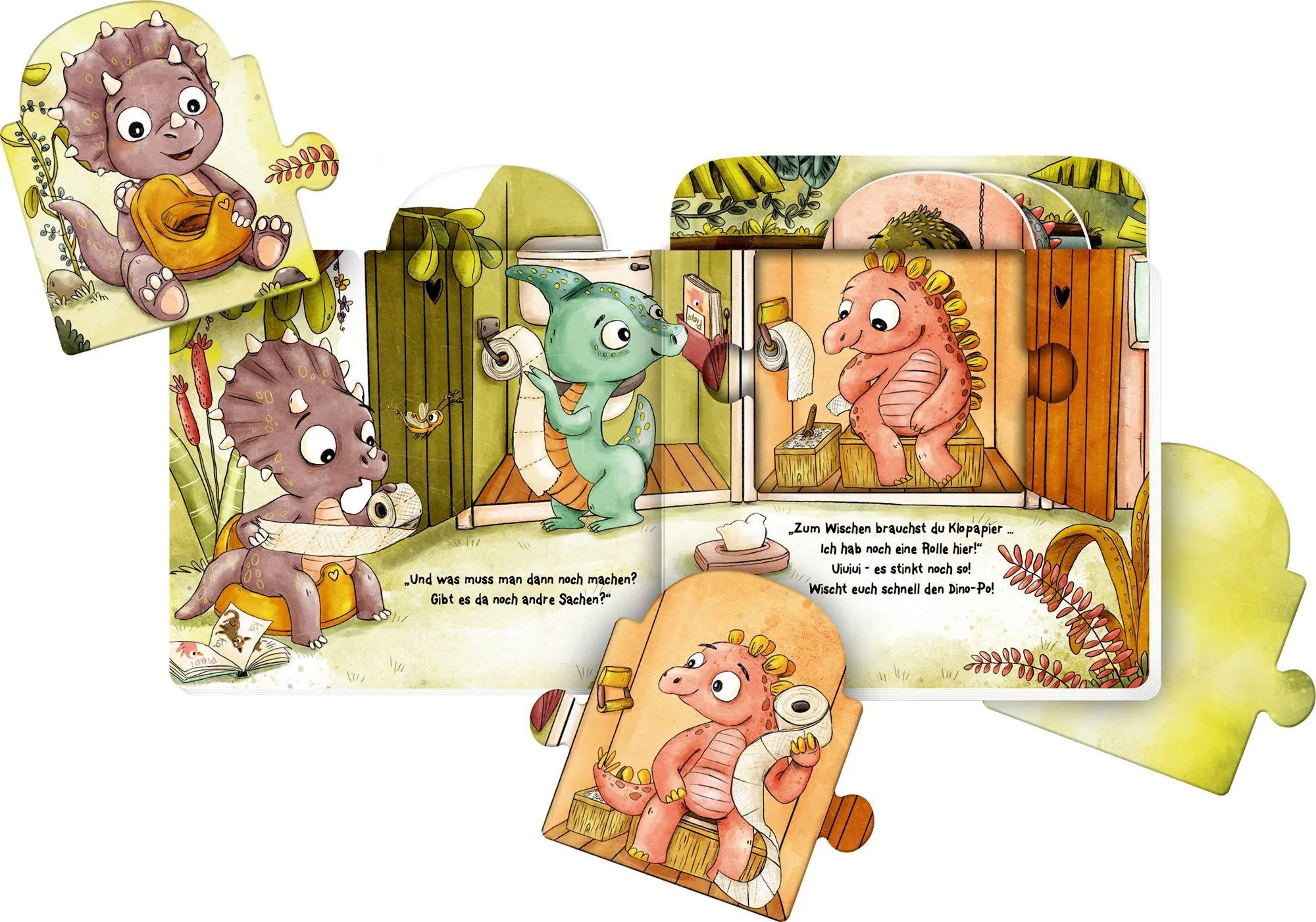 Bild: 9783649653905 | Mein Mitmach-Puzzle-Buch: 5 Dinos gehen allein aufs Klo | Reich | Buch