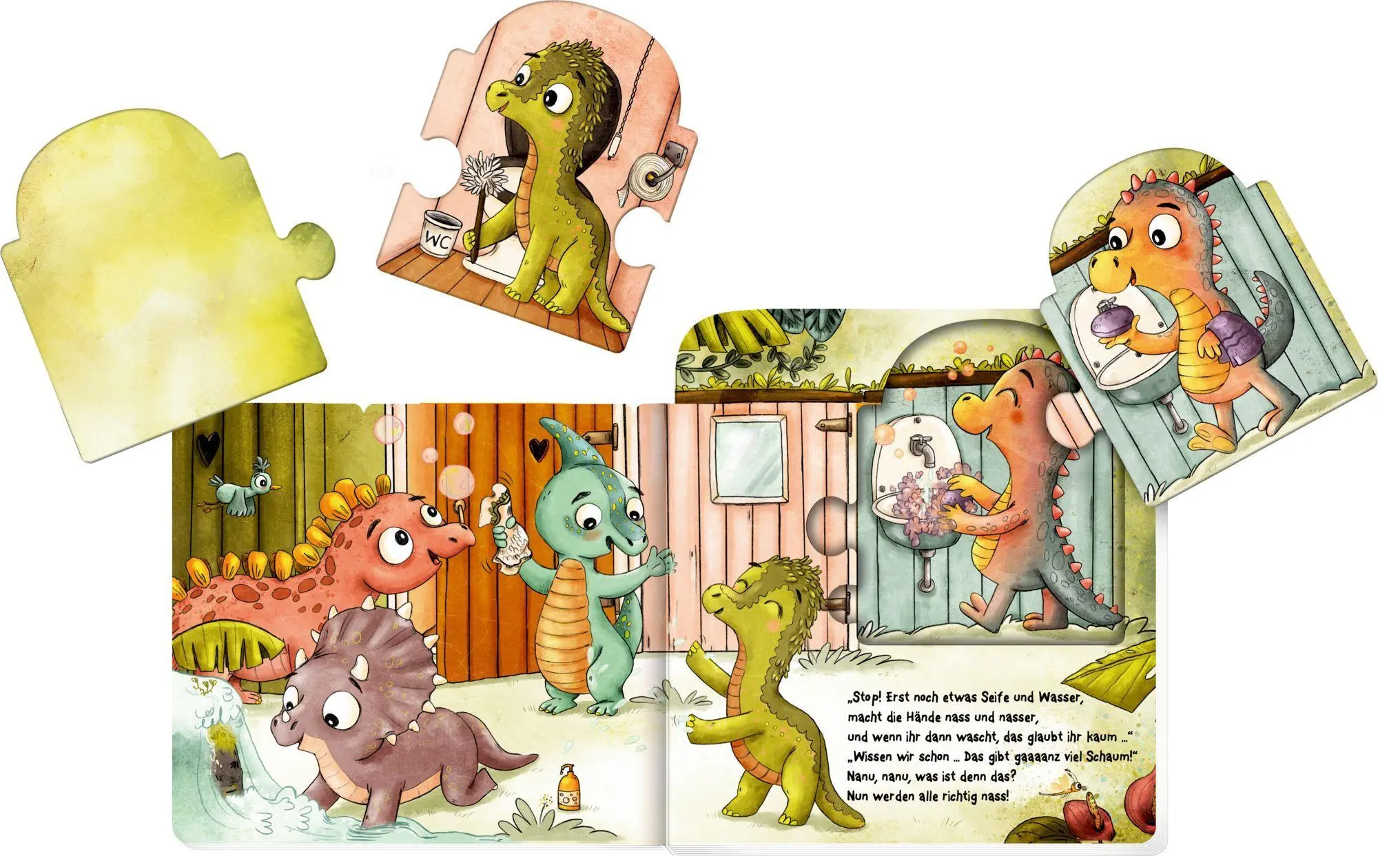 Bild: 9783649653905 | Mein Mitmach-Puzzle-Buch: 5 Dinos gehen allein aufs Klo | Reich | Buch