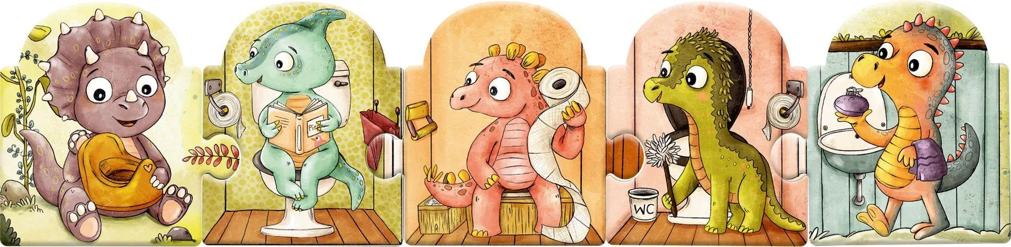 Bild: 9783649653905 | Mein Mitmach-Puzzle-Buch: 5 Dinos gehen allein aufs Klo | Reich | Buch