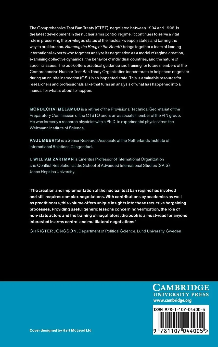 Rückseite: 9781107044005 | Banning the Bang or the Bomb? | I. William Zartman (u. a.) | Buch