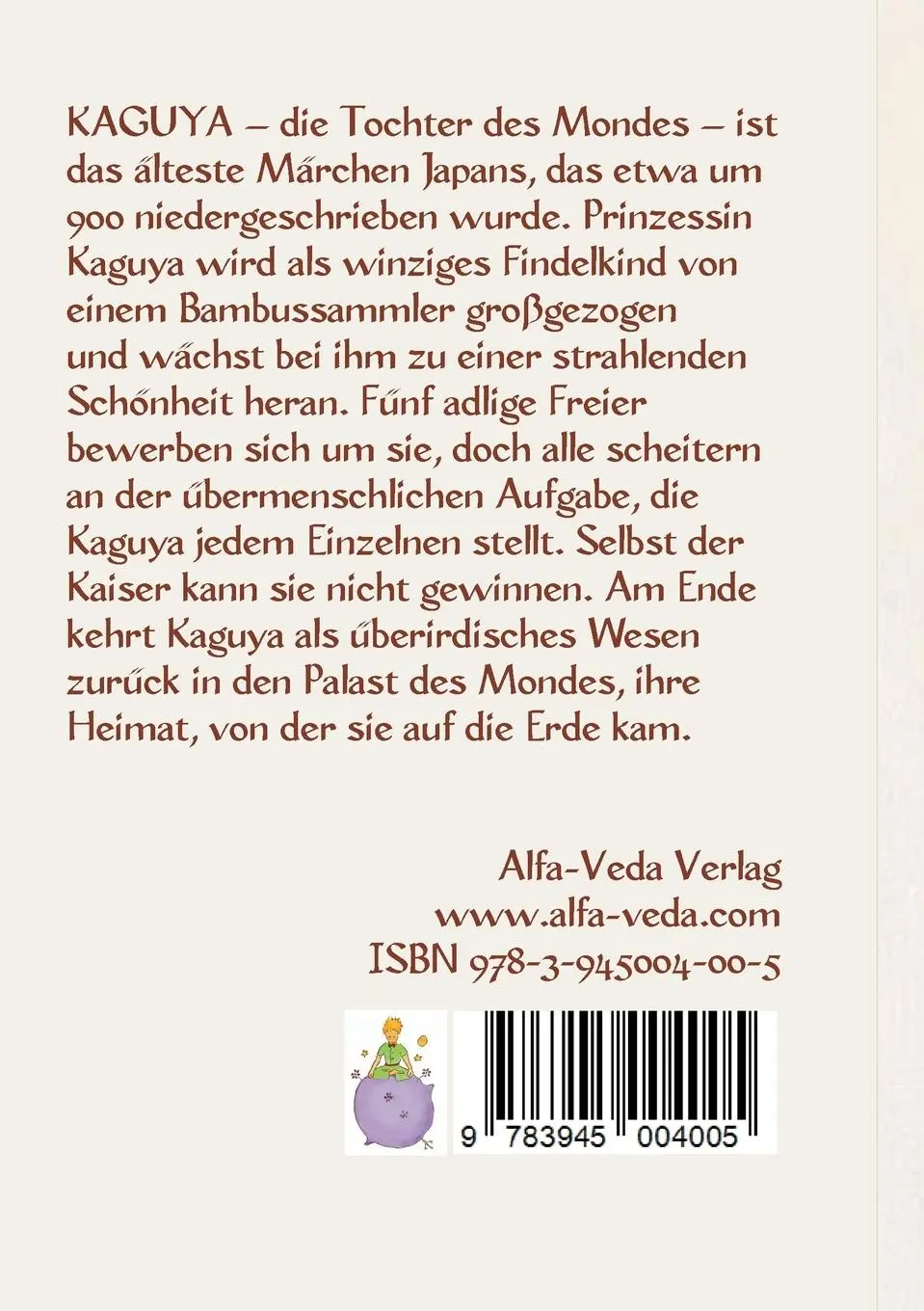 Rückseite: 9783945004005 | Kaguya. die Tochter des Mondes | Japans ältestes Märchen | Anonym