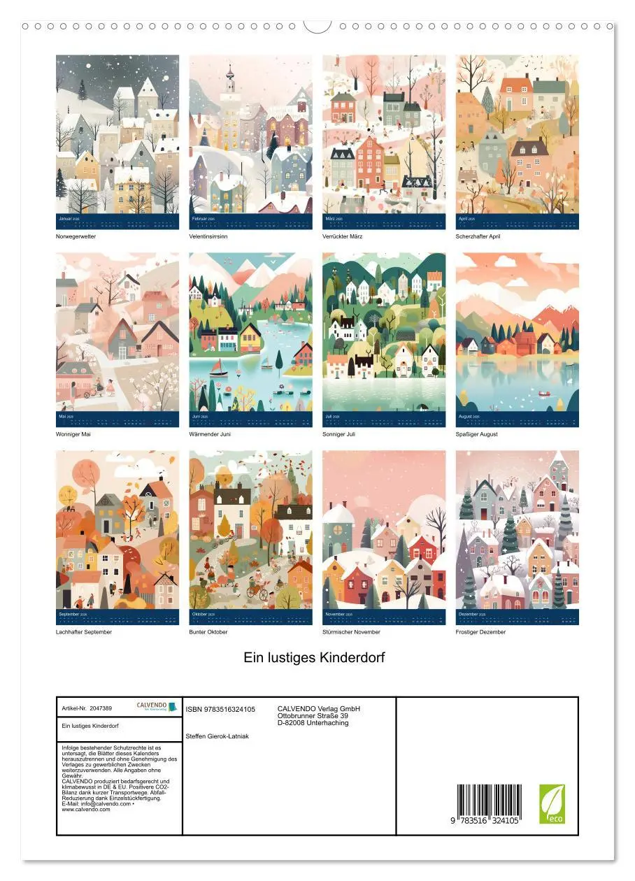 Bild: 9783516324105 | Ein lustiges Kinderdorf (hochwertiger Premium Wandkalender 2026 DIN...