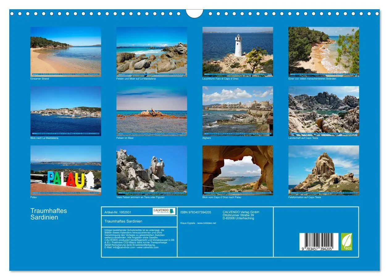 Bild: 9783457394205 | Traumhaftes Sardinien (Wandkalender 2026 DIN A3 quer), CALVENDO...