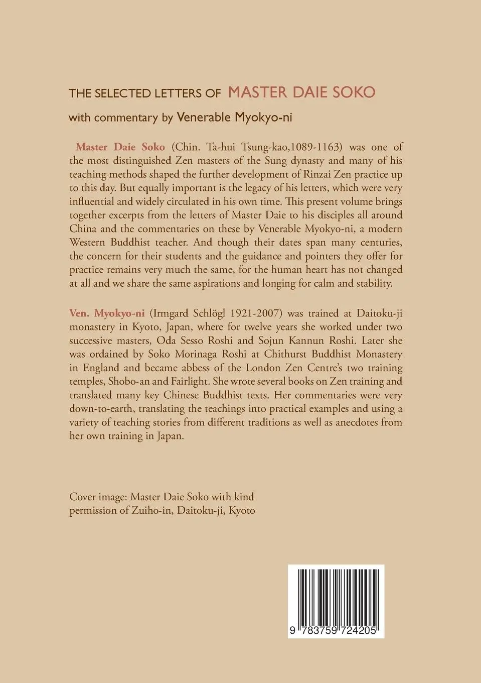 Rückseite: 9783759724205 | The Selected Letters of Master Daie Soko | Venerable Myokyo-Ni | Buch
