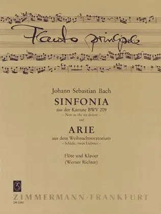 Cover: 9790010234205 | Sinfonia aus der Kantate BWV 209 | Johann Sebastian Bach | Buch | 1982