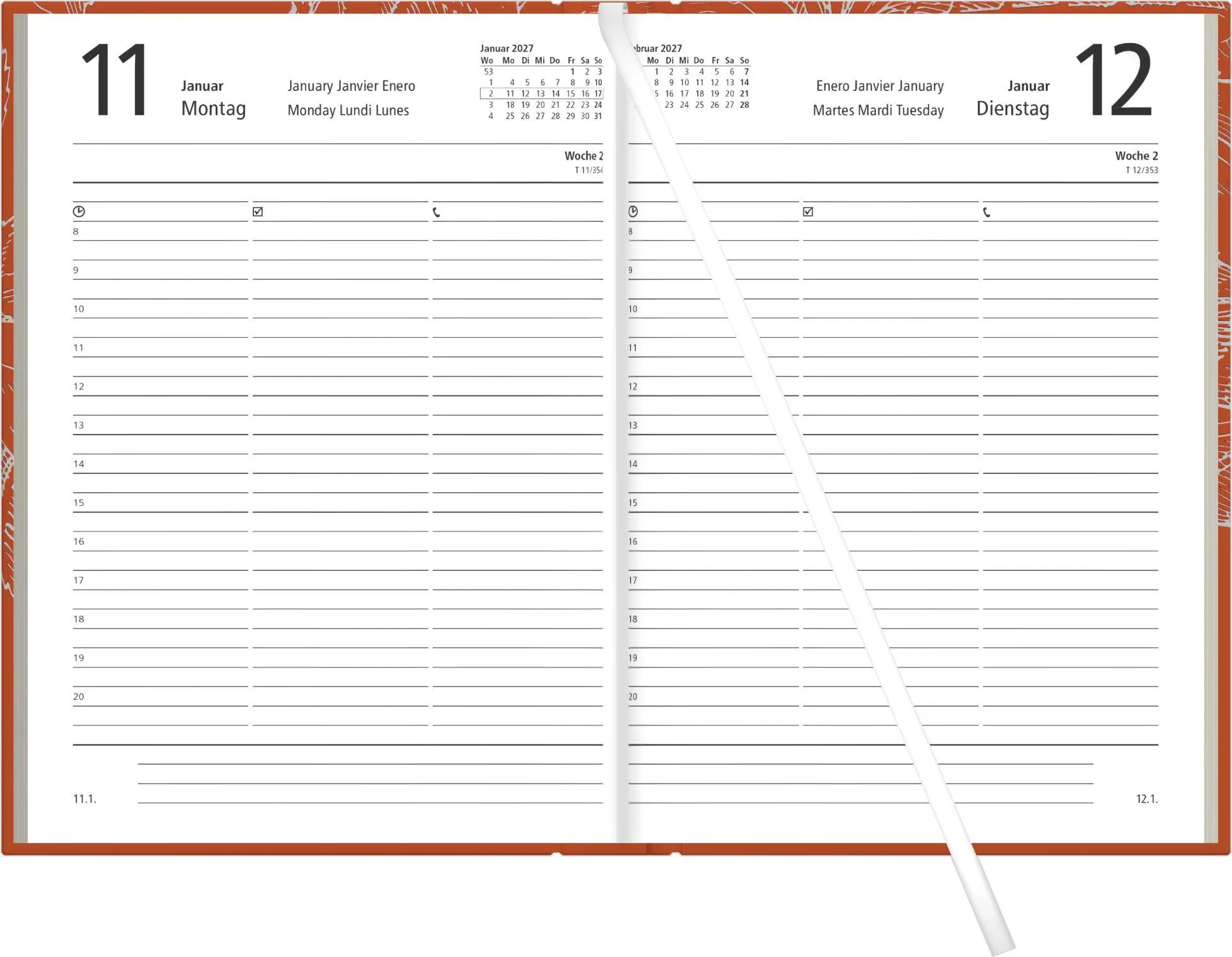 Bild: 4069095014305 | Buchkalender 1T/1S chestnut Blauer Engel 2027 | KG | Buch | 392 S.