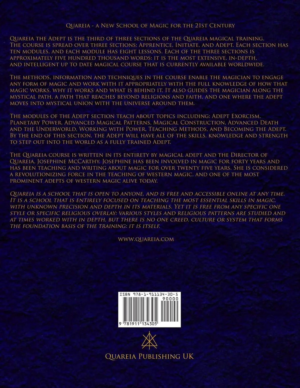 Rückseite: 9781911134305 | Quareia Adept | Josephine Mccarthy | Taschenbuch | Englisch | 2017