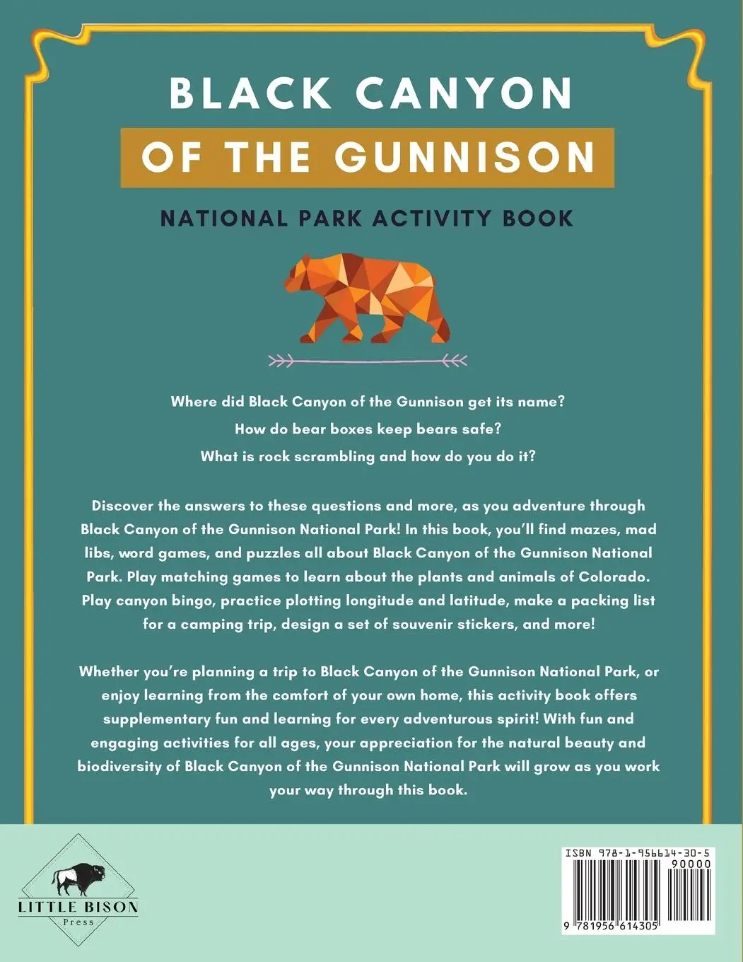 Rückseite: 9781956614305 | Black Canyon of the Gunnison National Park Activity Book | Press