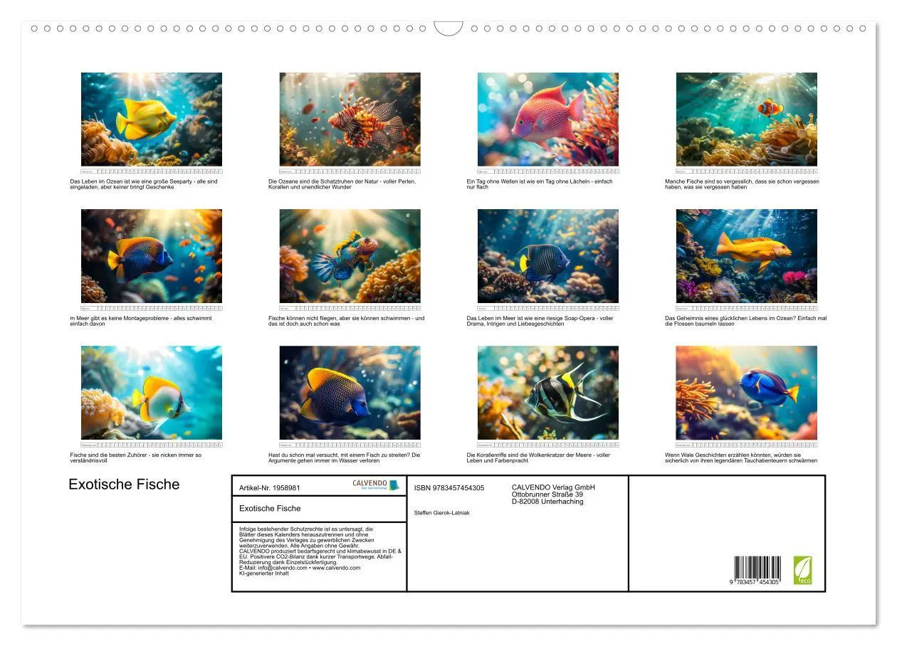 Bild: 9783457454305 | Exotische Fische (Wandkalender 2026 DIN A2 quer), CALVENDO...