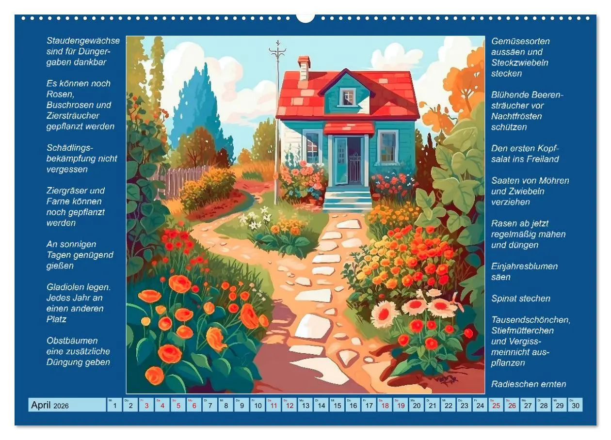 Bild: 9783457524305 | Was mache ich wann im Garten (hochwertiger Premium Wandkalender...