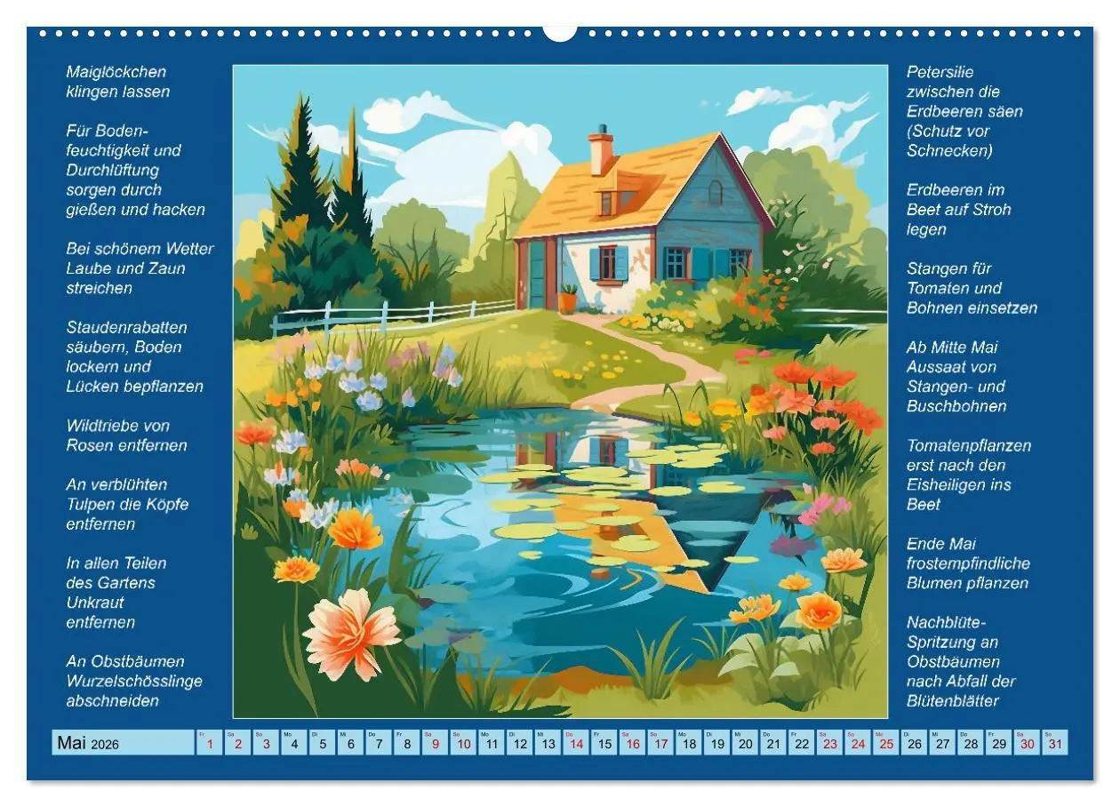Bild: 9783457524305 | Was mache ich wann im Garten (hochwertiger Premium Wandkalender...