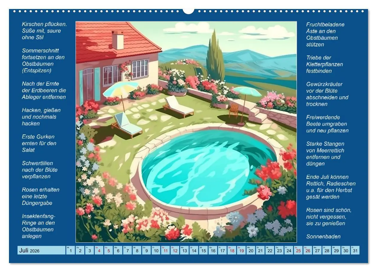 Bild: 9783457524305 | Was mache ich wann im Garten (hochwertiger Premium Wandkalender...