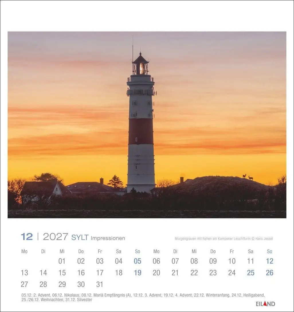 Bild: 9783964024305 | Sylt Impressionen Postkartenkalender 2027 | Hans Jessel | Kalender
