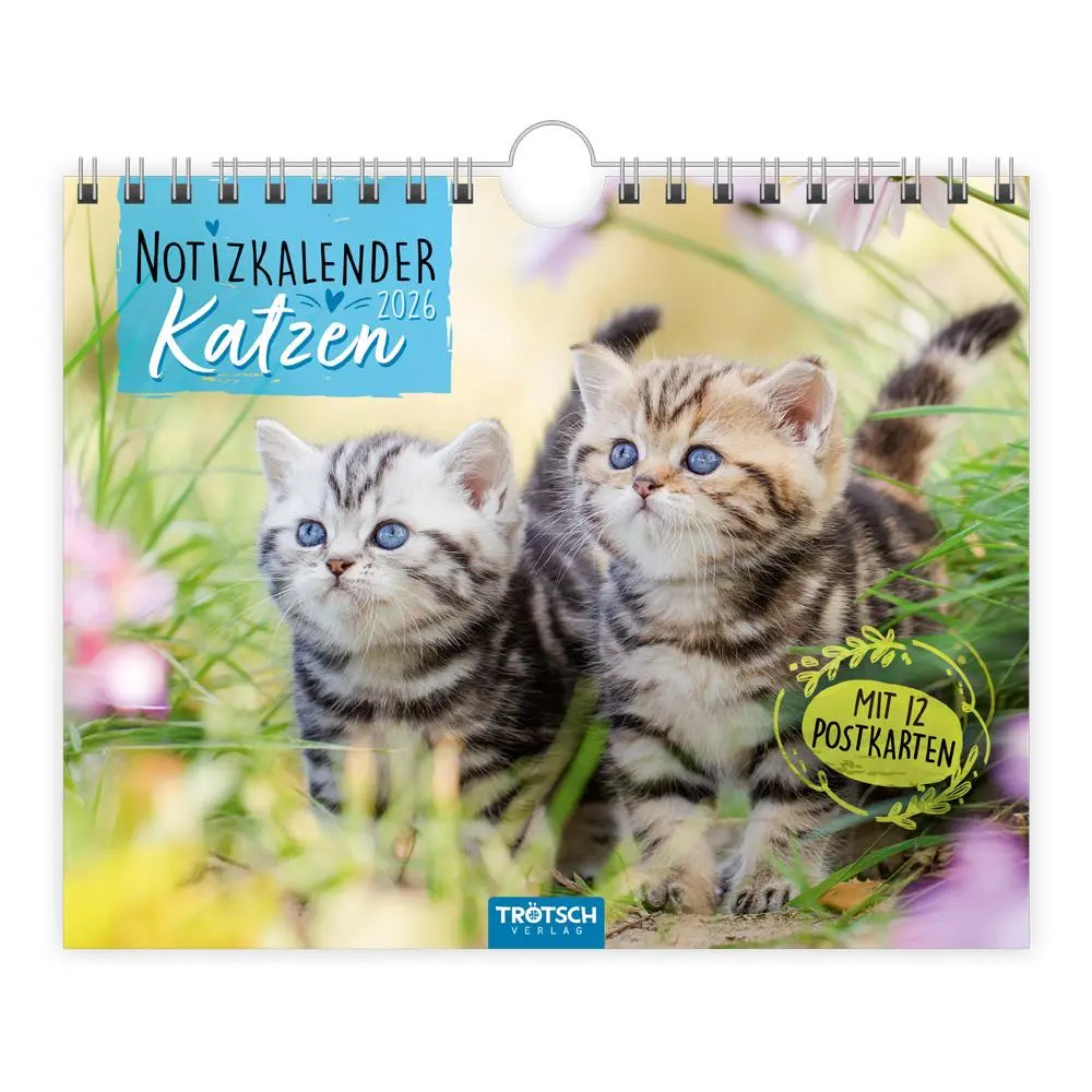 Cover: 9783988024305 | Trötsch Notizkalender Querformat Notizkalender Katzen 2026 mit 12...