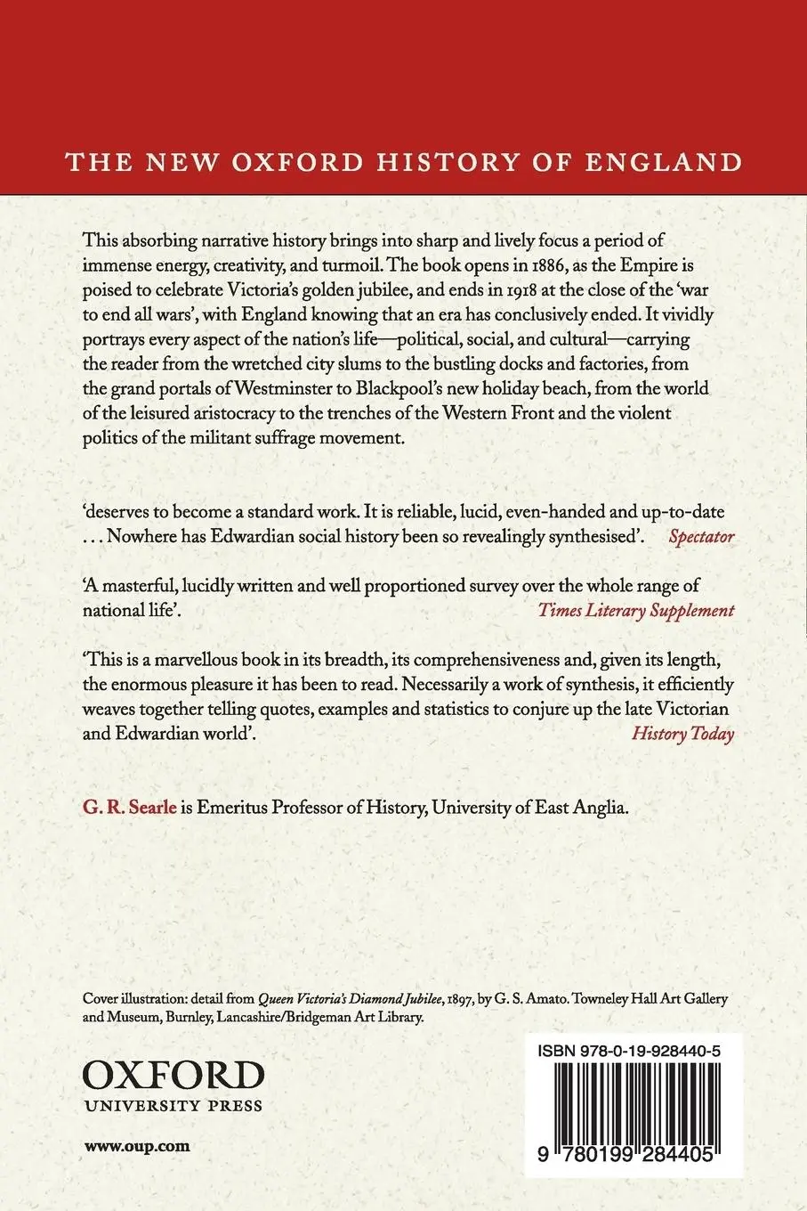 Rückseite: 9780199284405 | A New England? | Peace and War 1886-1918 | G. R. Searle (u. a.) | Buch