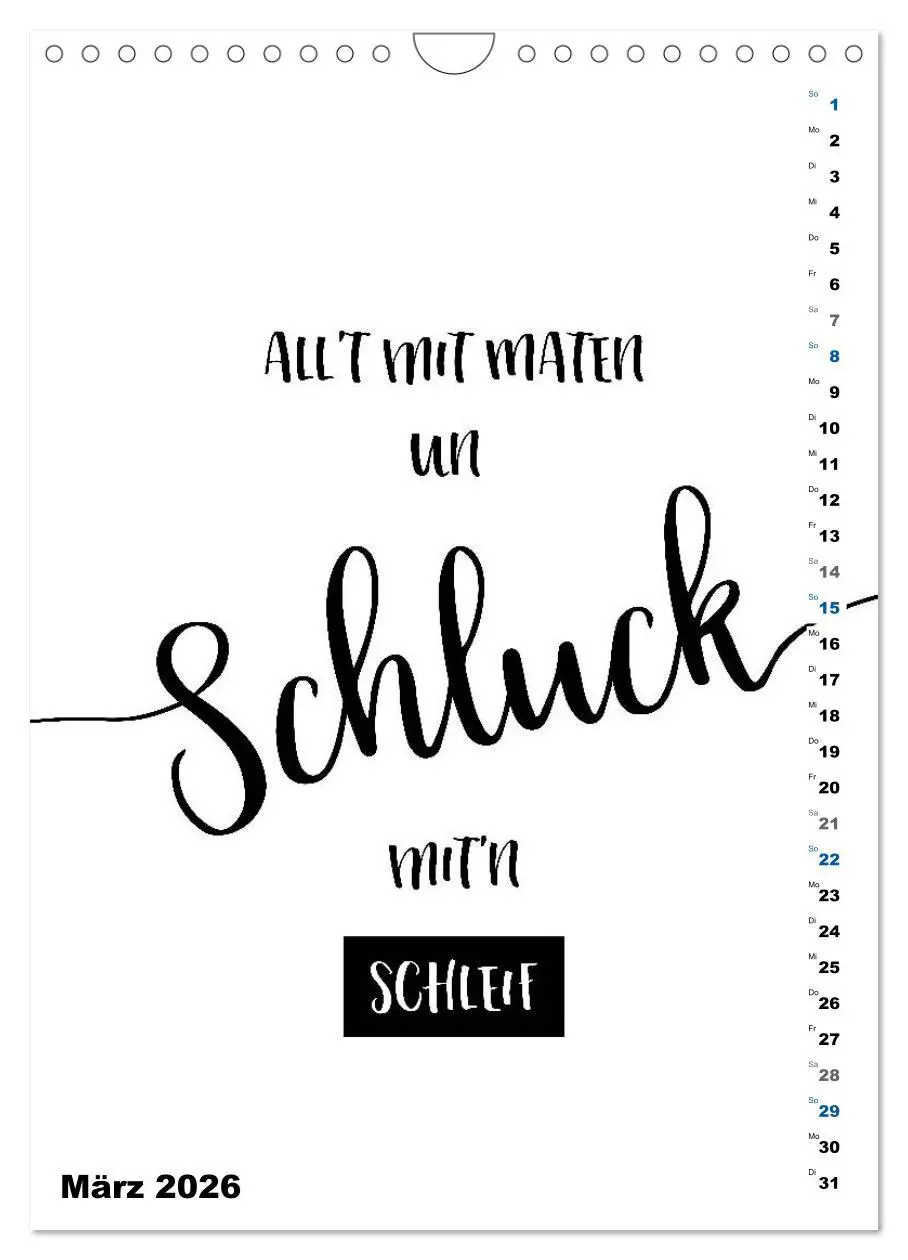 Bild: 9783516394405 | PLATT Typische Sprüche (Wandkalender 2026 DIN A4 hoch), CALVENDO...