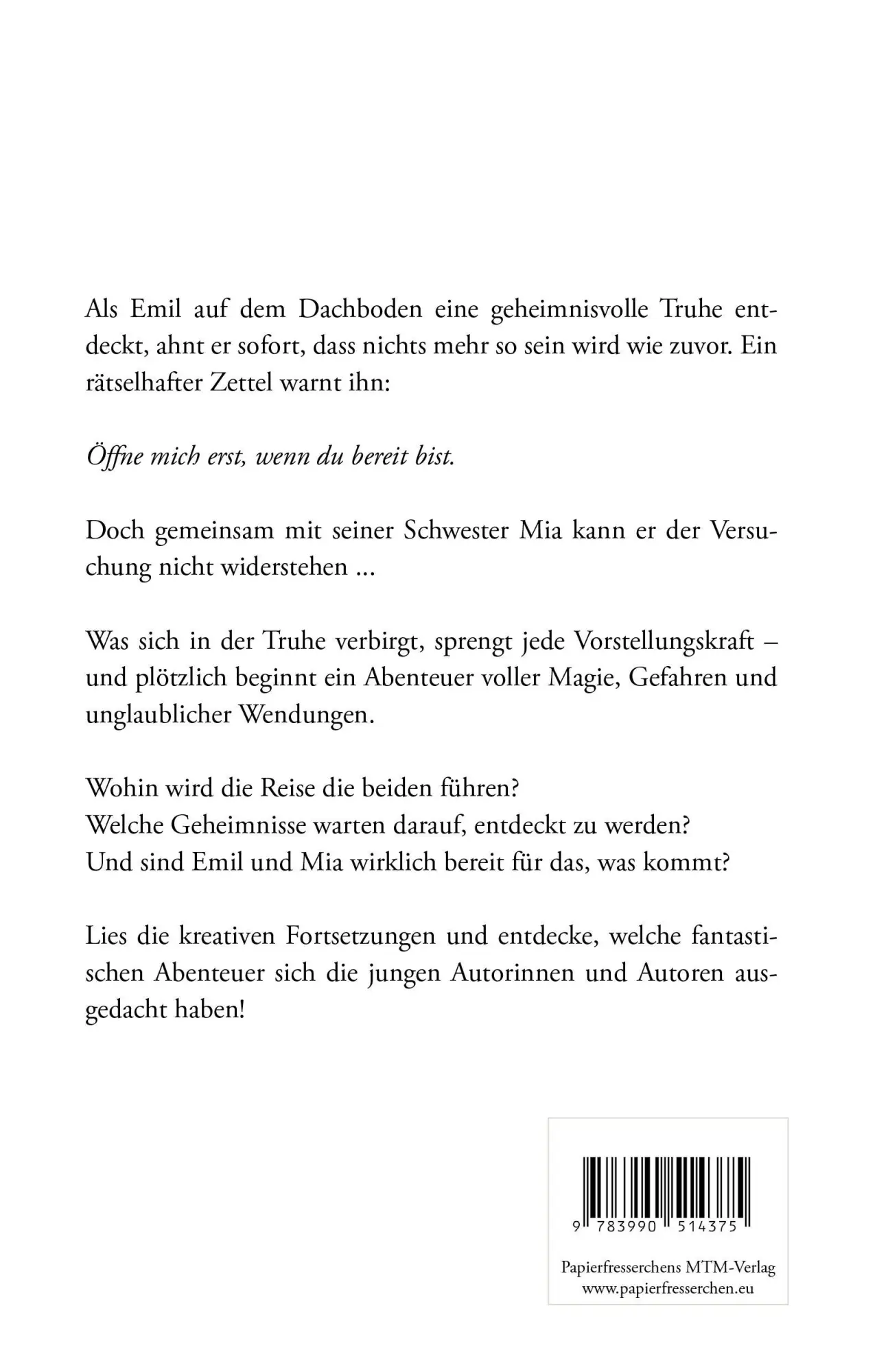 Rückseite: 9783990514405 | Emil und die geheimnisvolle Truhe - Eine Fortsetzungsgeschichte Band 2