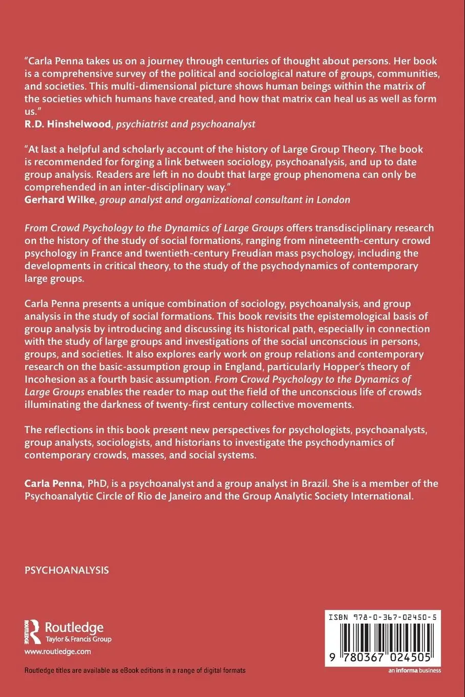 Rückseite: 9780367024505 | From Crowd Psychology to the Dynamics of Large Groups | Carla Penna