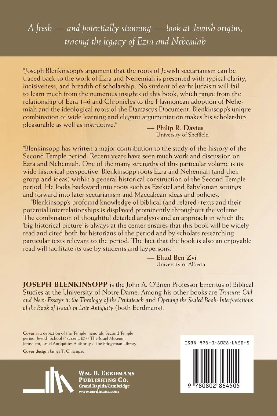 Rückseite: 9780802864505 | Judaism | Joseph Blenkinsopp | Taschenbuch | Kartoniert / Broschiert