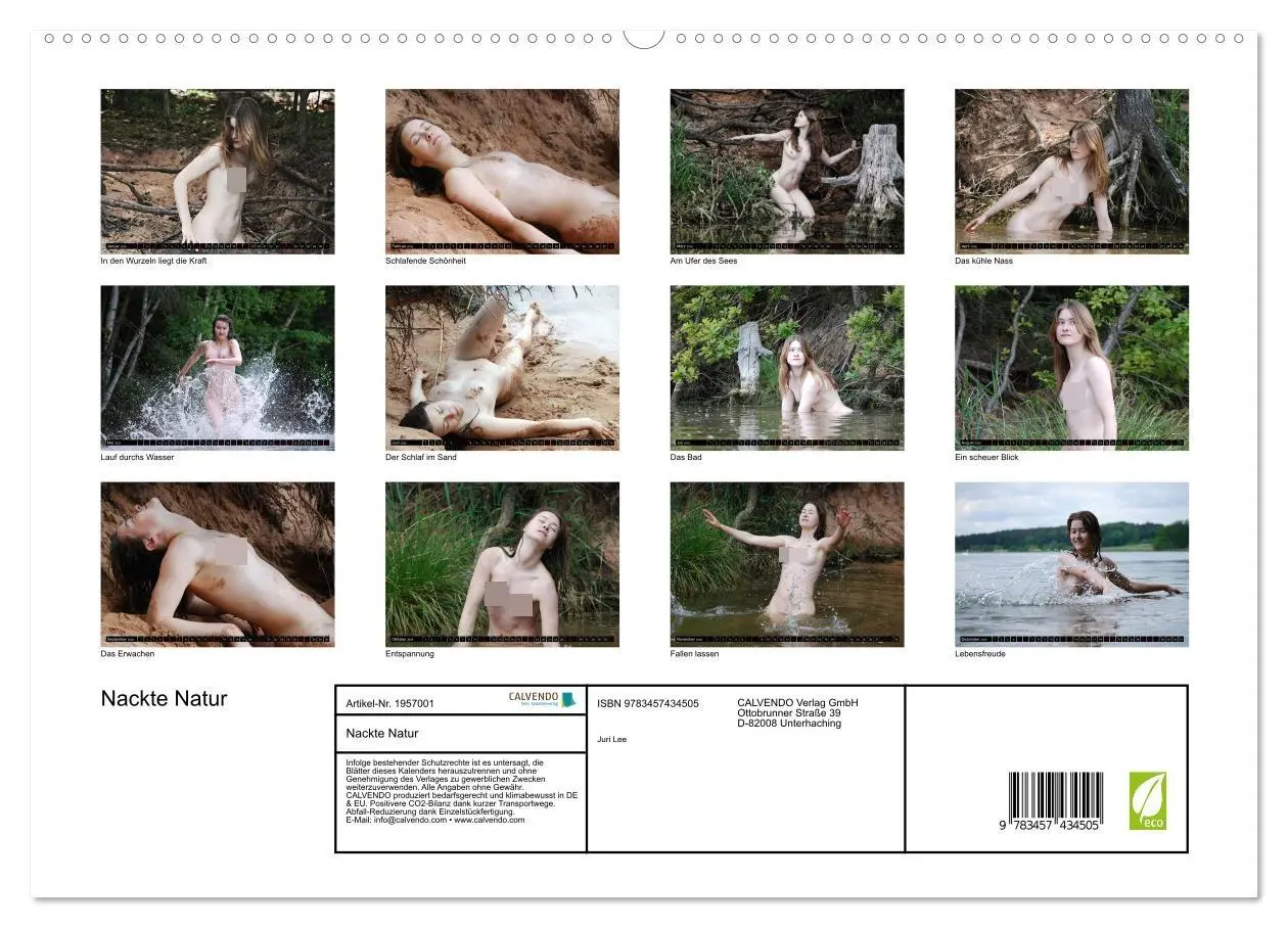 Bild: 9783457434505 | Nackte Natur (hochwertiger Premium Wandkalender 2026 DIN A2 quer),...