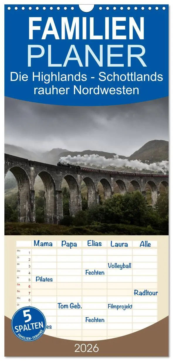 Cover: 9783516514605 | Familienplaner 2026 - Die Highlands - Schottlands rauher Nordwesten...