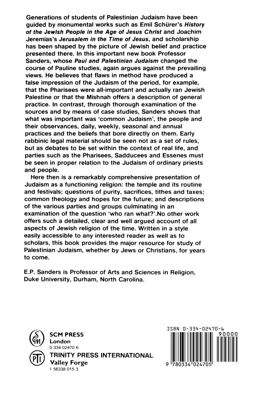 Rückseite: 9780334024705 | Judaism | Practice and Belief | Ed Sanders | Taschenbuch | Englisch