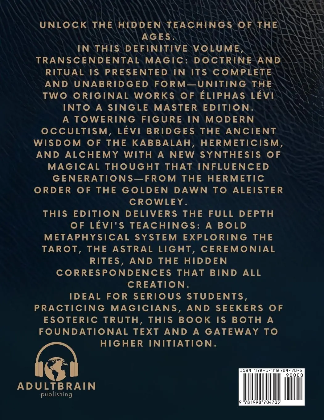 Rückseite: 9781998704705 | Transcendental Magic | Doctrine &amp; Ritual The Definitive Edition | Levy