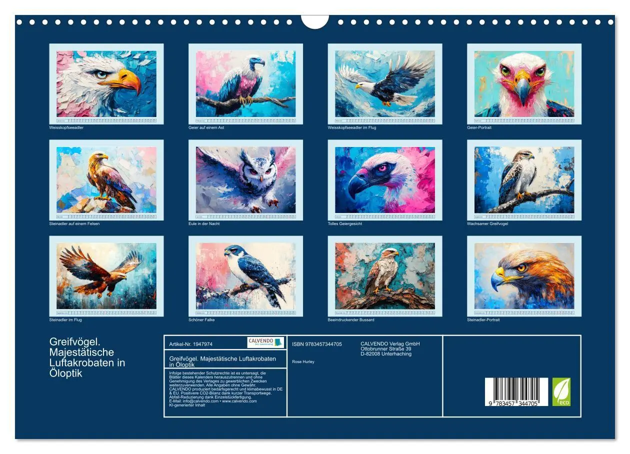 Bild: 9783457344705 | Greifvögel. Majestätische Luftakrobaten in Öloptik (Wandkalender...