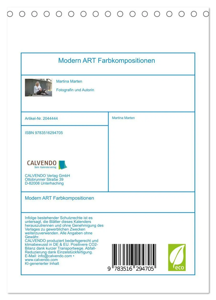 Bild: 9783516294705 | Modern ART Farbkompositionen (Tischkalender 2026 DIN A5 hoch),...