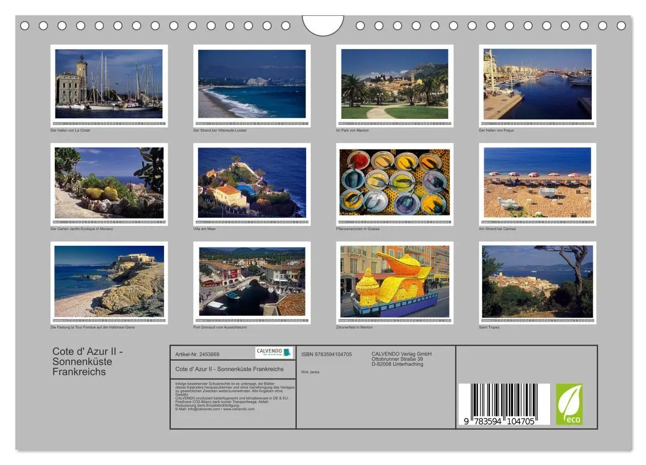 Bild: 9783594104705 | Cote d' Azur II - Sonnenküste Frankreichs (Wandkalender 2027 DIN A4...
