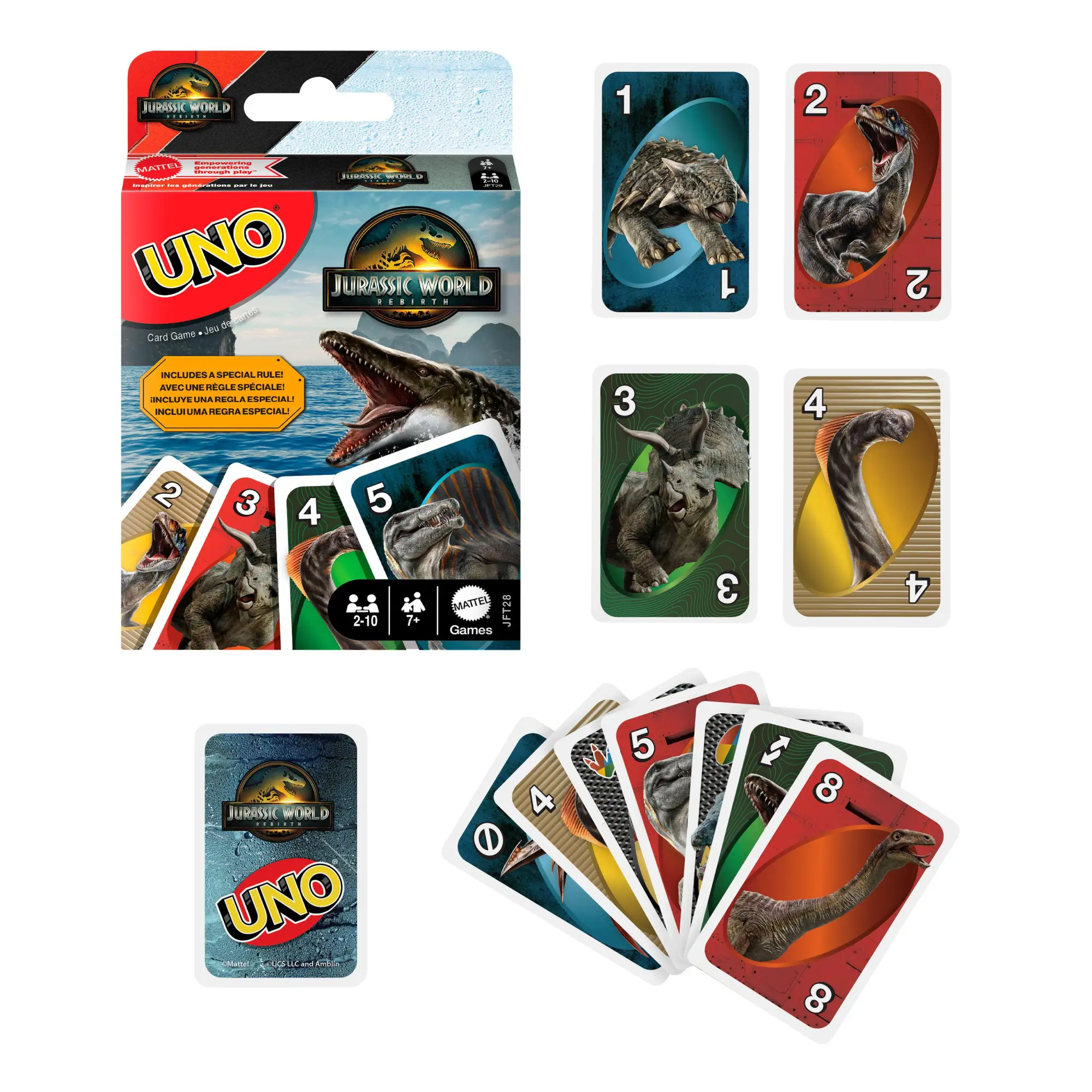 Bild: 194735304905 | UNO Jurassic World 4 | Spiel | JFT28 | Deutsch | 2025 | Mattel GmbH