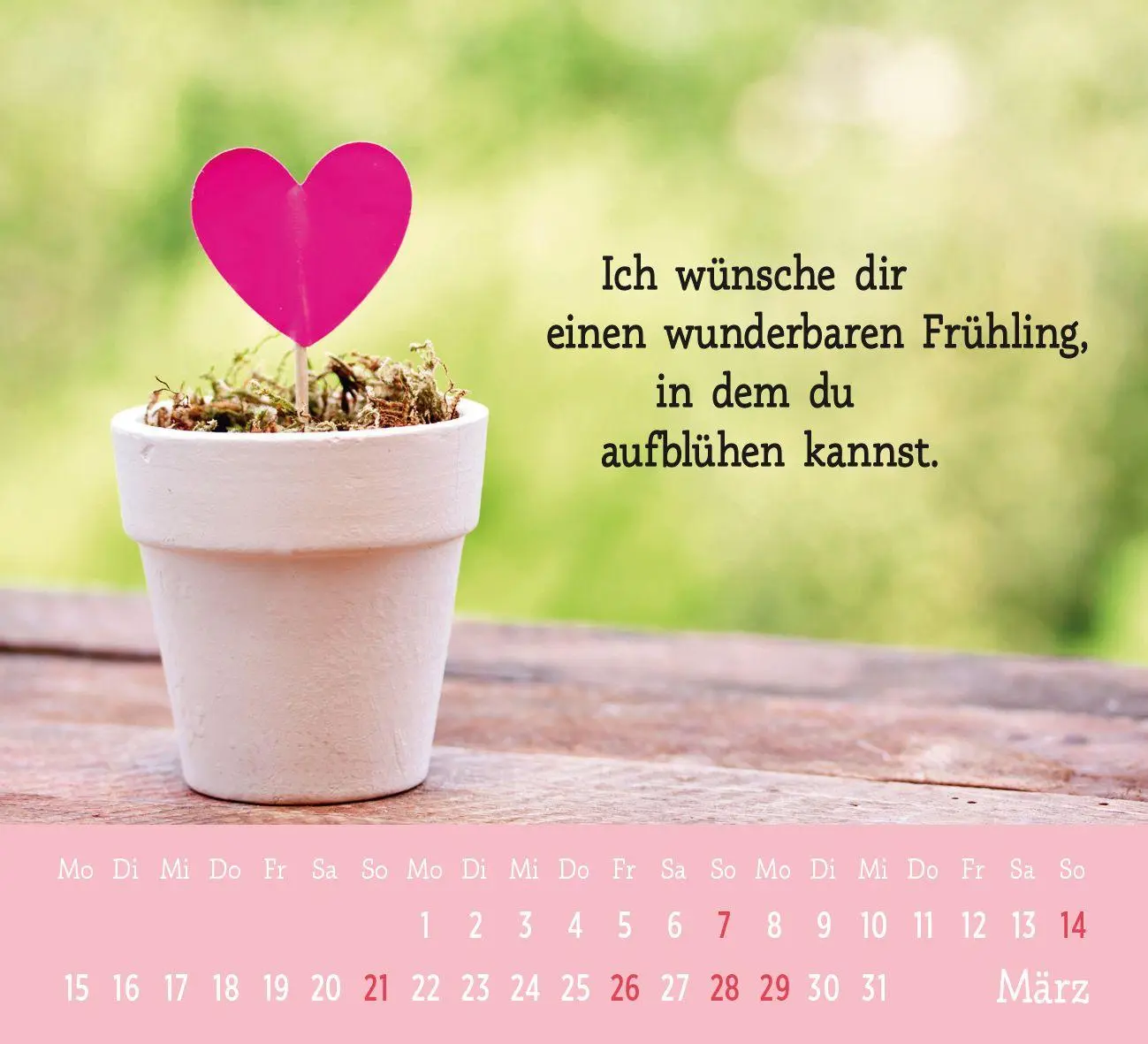 Bild: 4036442014905 | Mini-Kalender 2027: Der kleine Herzenswunschkalender | Groh Verlag