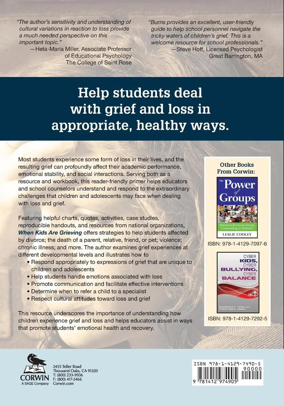 Rückseite: 9781412974905 | When Kids Are Grieving | Addressing Grief and Loss in School | Burns