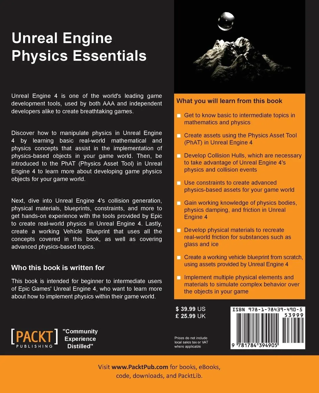 Rückseite: 9781784394905 | Unreal Engine Physics Essentials | Devin Sherry (u. a.) | Taschenbuch