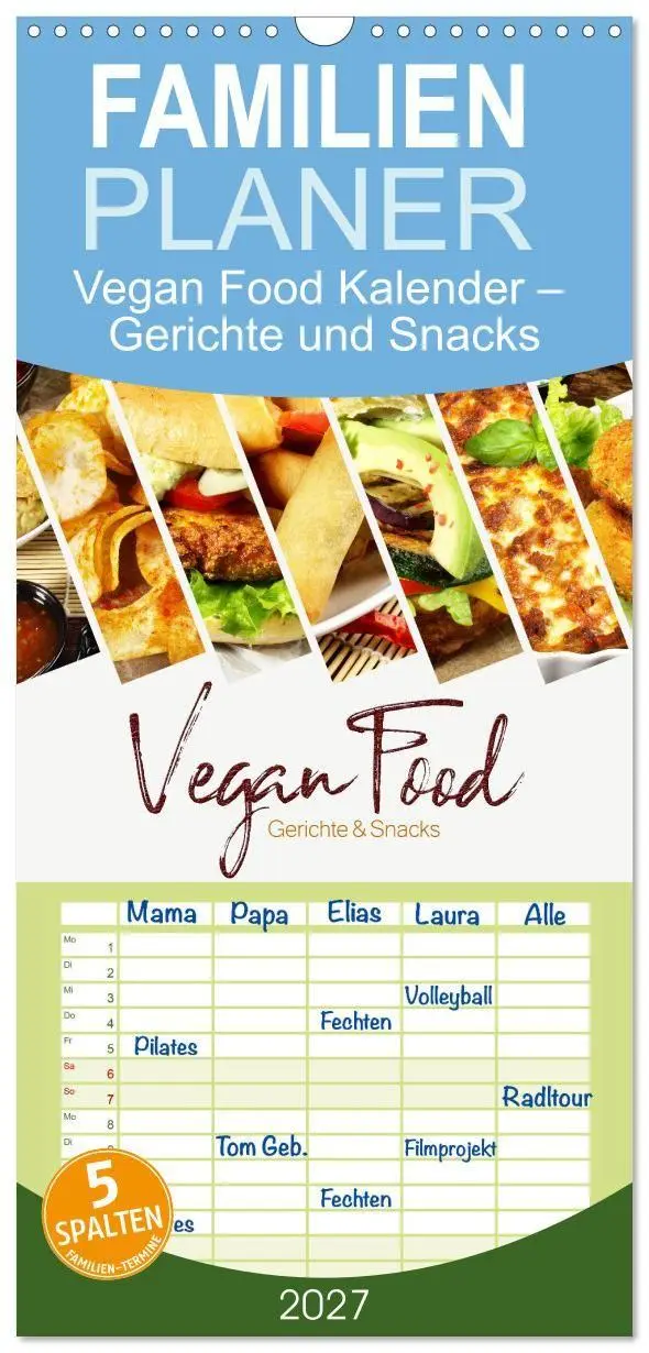 Cover: 9783594324905 | Familienplaner 2027 - Vegan Food Kalender - Gerichte und Snacks mit...