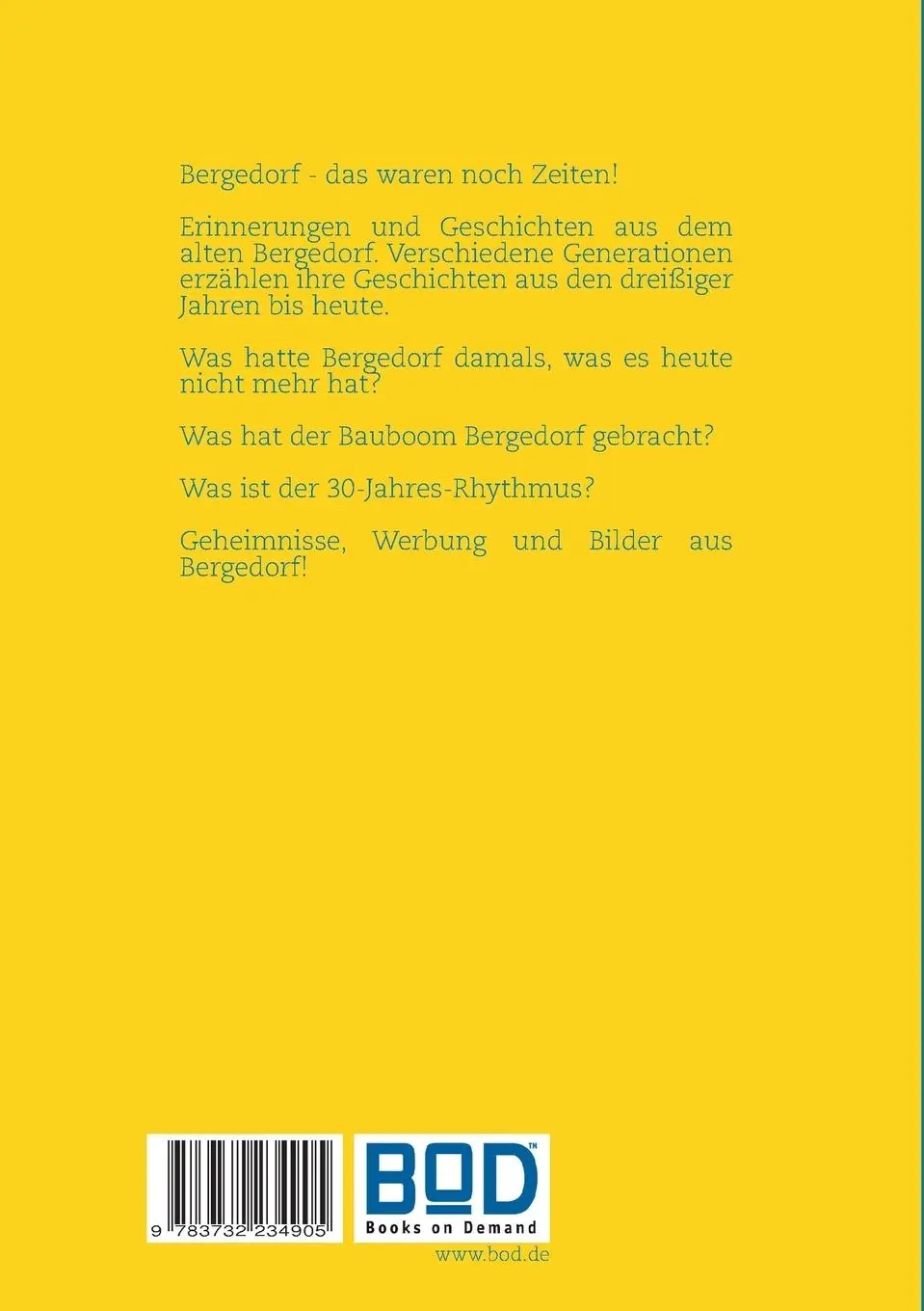 Rückseite: 9783732234905 | Bergedorf - das waren noch Zeiten! | Ronald Hartmann | Taschenbuch