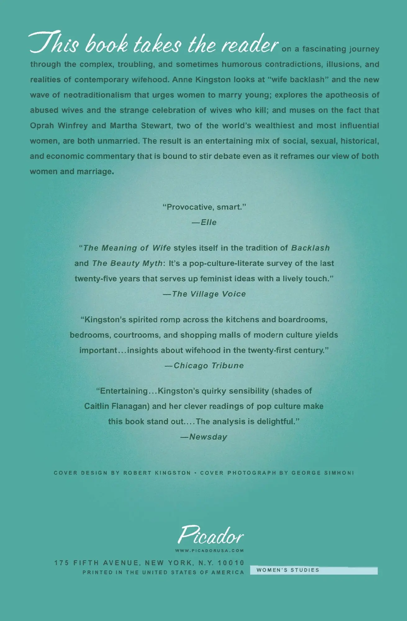 Rückseite: 9780312425005 | The Meaning of Wife | Anne Kingston | Taschenbuch | Englisch | 2006