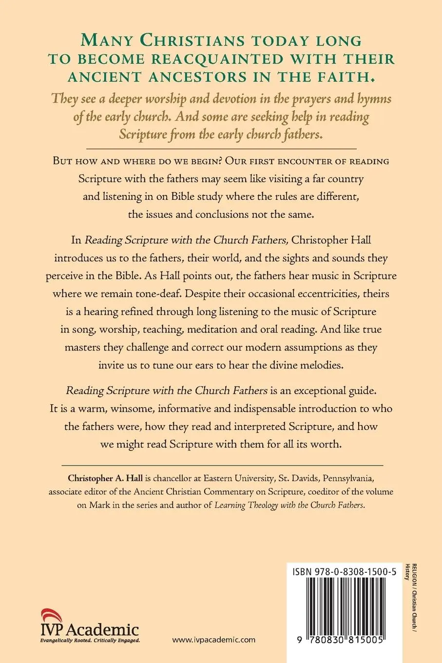 Rückseite: 9780830815005 | Reading Scripture with the Church Fathers | Christopher A. Hall | Buch