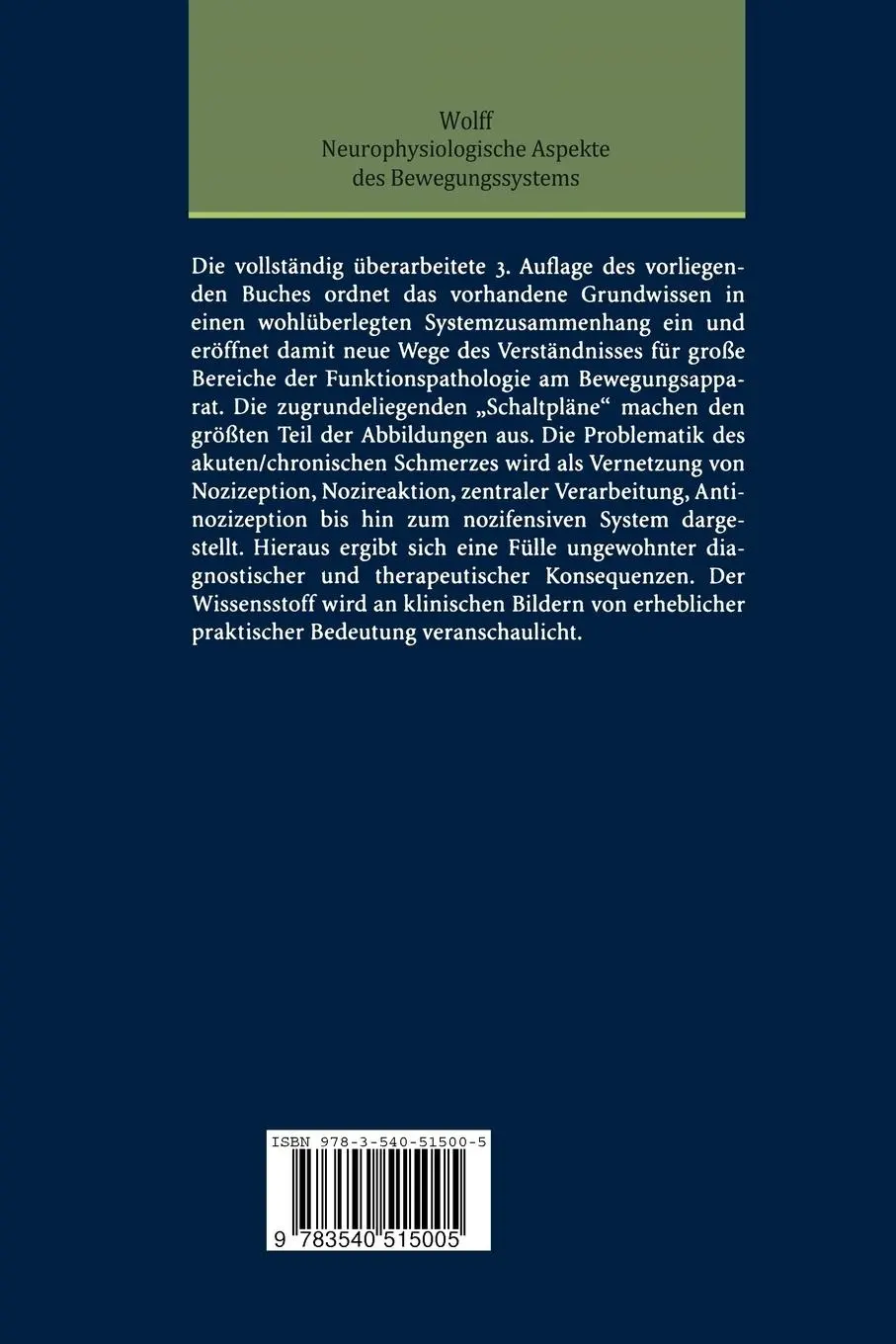 Rückseite: 9783540515005 | Neurophysiologische Aspekte des Bewegungssystems | Hanns-Dieter Wolff