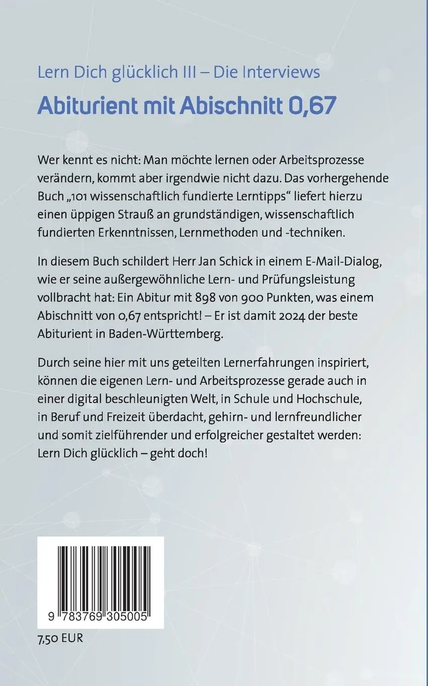 Rückseite: 9783769305005 | Abiturient mit Abischnitt 0,67 | Thomas Schutz | Taschenbuch | 70 S.