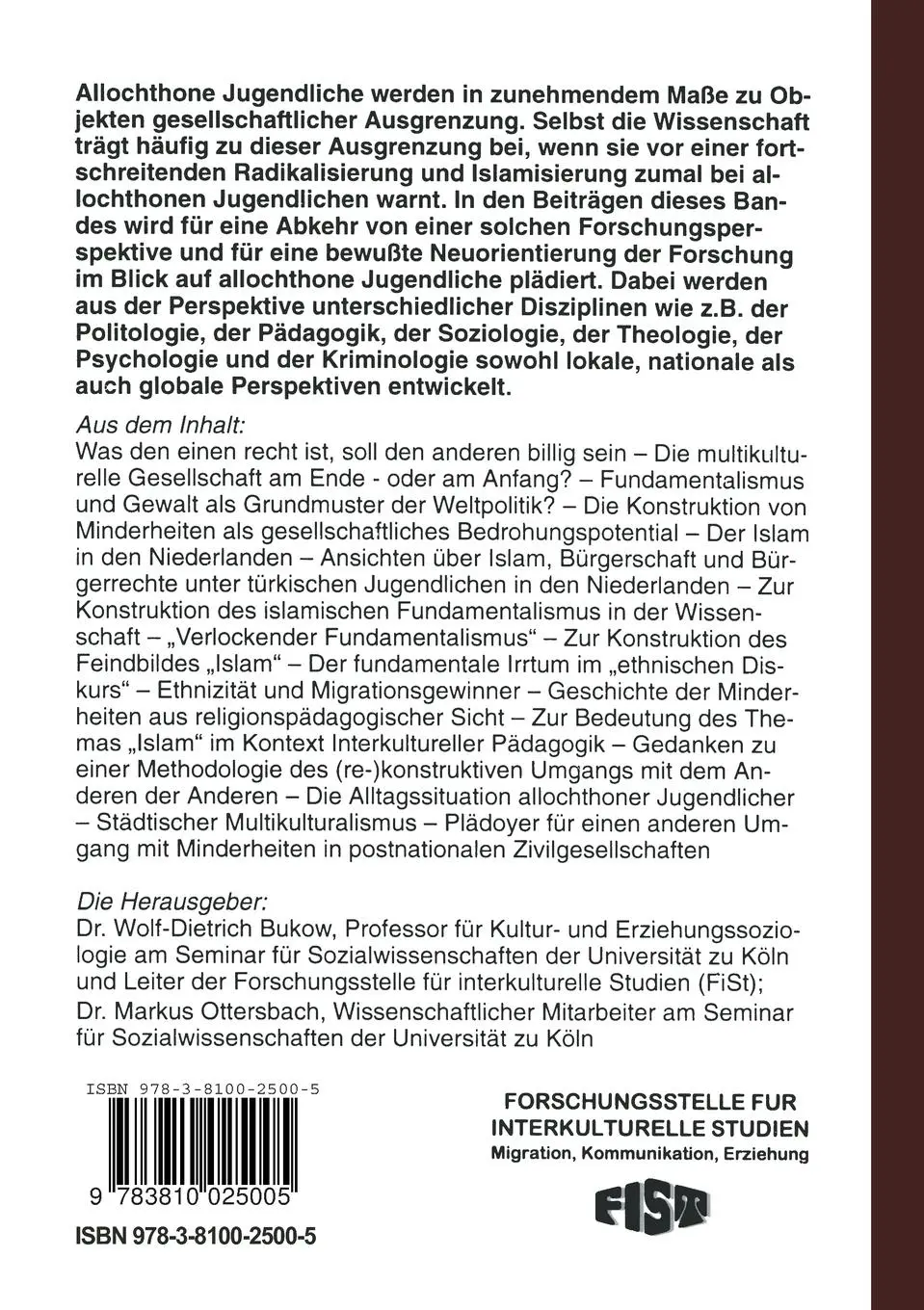 Rückseite: 9783810025005 | Fundamentalismusverdacht | Markus Ottersbach (u. a.) | Taschenbuch