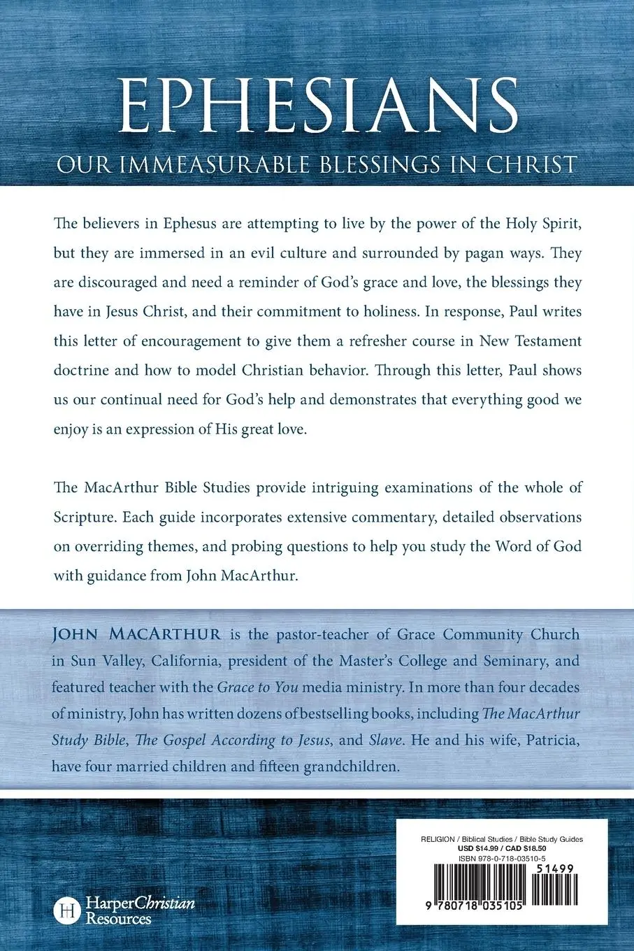 Rückseite: 9780718035105 | Ephesians | Our Immeasurable Blessings in Christ | John F. Macarthur
