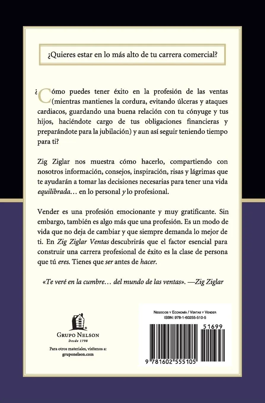 Rückseite: 9781602555105 | Zig Ziglar Ventas | Zig Ziglar | Taschenbuch | Spanisch | 2011