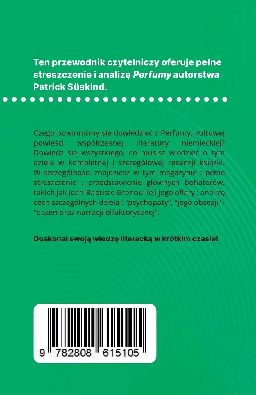Rückseite: 9782808615105 | Perfumy ksi¿¿ka Patrick Süskind (Analiza ksi¿¿ki) | Vincent Jooris