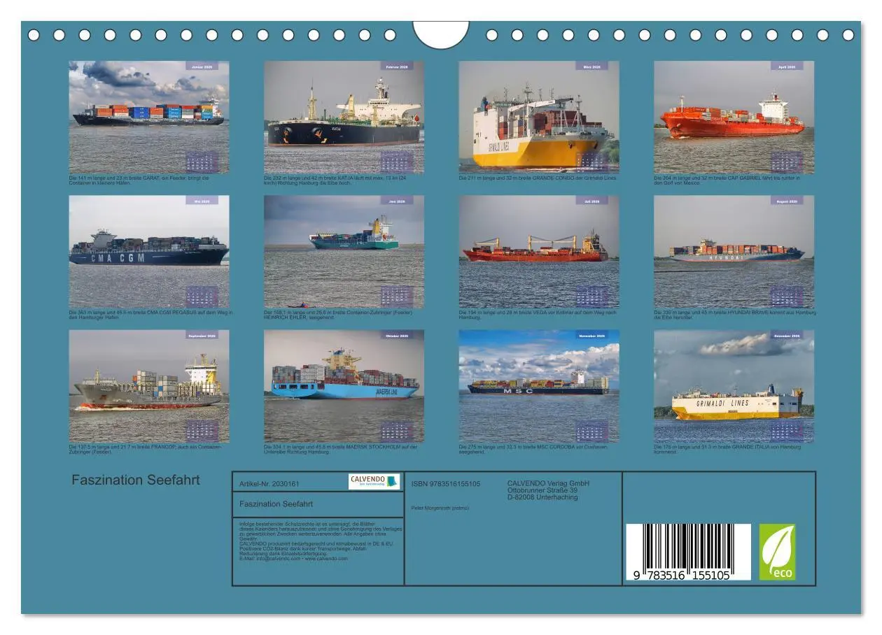 Bild: 9783516155105 | Faszination Seefahrt (Wandkalender 2026 DIN A4 quer), CALVENDO...